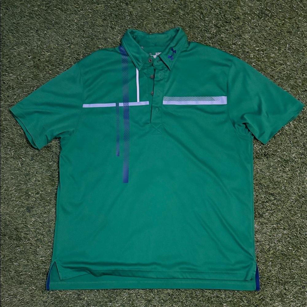 Under Armour Green and Blue Polo Shirt